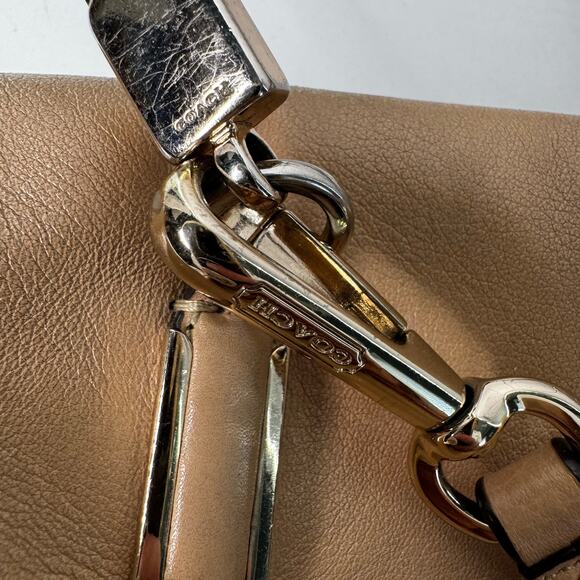 Coach Madison 25169 East West Front Flap Turnlock Satchel Camel & Pink  (READ) - Picture 11 of 16